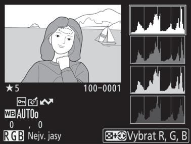 RGB histogram 1 2 3 4 5 6 7 8 1 Nejvyšší jasy snímku * 2 Číslo složky číslo snímku 3 Vyvážení bílé barvy... 156 Barevná teplota... 163 Jemné vyvážení bílé barvy... 161 Manuální nastavení.