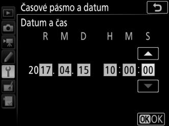 6 Zapněte nebo vypněte letní čas. Vyberte položku Letní čas a stiskněte tlačítko 2.