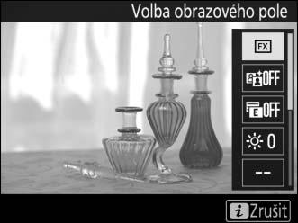 Použití tlačítka i Stisknutím tlačítka i během fotografování v režimu živého náhledu lze zpřístupnit níže uvedené položky.