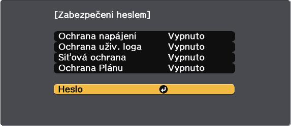 e f g Při zdávání je heslo zobrzeno jko ****. Po zdání čtvrté číslice se zobrzí výzv k potvrzení. Zdejte heslo znovu. Zobrzí se zpráv "Nové heslo bylo uloženo".