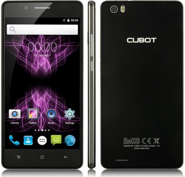 Řada X Cubot X16S Dostupné barvy: Černá, Bílá OS Android 6.0 5.0 Inch 720x1280 4G FDD: B1 / B3 / B7 / B20 3G WCDMA: 900 / 2100 MT6735A, 1.3GHz Quad-Core 13.0MP F 2.0 + 8.