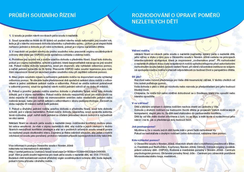 VZORY A ZDROJE INFORMACÍ Informační leták, rodičovský plán (web justice.cz/os Nový Jičín/Řízení soudu ve věcech péče o nezletilé) Z V VZ R O R O www.cochem.cz http://www.
