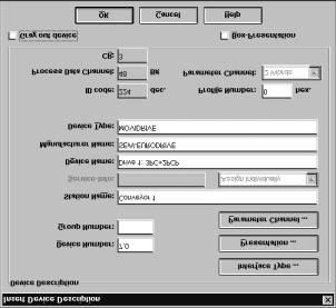 Významné jsou přitom následující zápisy: Pole "Manufactuerer Name (Jméno výrobce)" a "Device Type (Typ přístroje)" je třeba vyplnit následovně: "Manufactuerer Name (Jméno výrobce)":