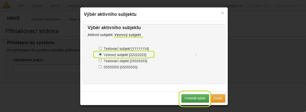 uživatel vybere takovou pověřenou osobu, za kterou bude v systému HNVO vystupovat a jejímž jménem bude následně provádět hodnocení žádosti.