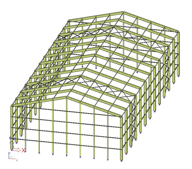 1 ÚVOD 1.1 OBECNÉ ÚDAJE Cílem práce je navrhnout nosnou ocelovou jednopodlažní zateplené halu s modulovými rozměry 30,0 x 60,0 m, se světlou výšku 16,22 m. Pro lokalitu v Lipníku nad Bečvou.