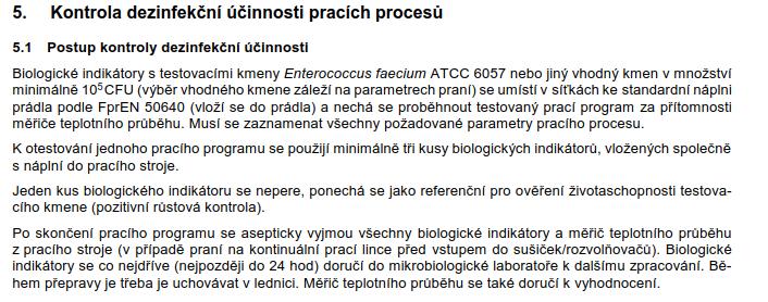 STANOVENÍ DEZINFEKČNÍ ÚČINNOSTI
