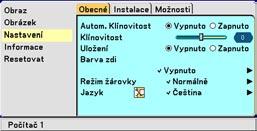 typicky následující prvky: Název... Označuje název menu Zvýraznění... Označuje zvolené menu nebo položku. Zdroj... Označuje aktuálně zvolený zdroj. Zbývající čas odpočtu.