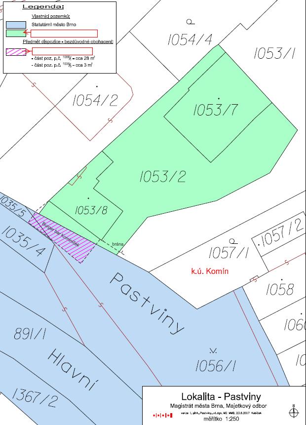 pronájem části pozemku p. č. 1056/1, ostatní plocha, jiná plocha, o výměře 28 m2 a části pozemku p.