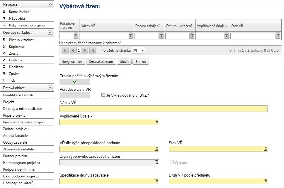 Částku Dotace EU, která je vypočítána na záložce Přehled financování projektu, lze k zadanému prioritnímu tématu doplnit zmáčknutím tlačítka Doplnit částku EU.