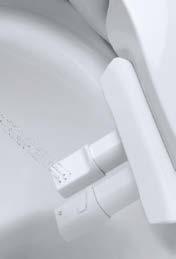 HLAVNÍ SPRCHA Teplá nebo studená, intenzivní nebo šetrná plně nastavitelná sprchová tryska pro precizní omy vání bez nadměrného stříkání vody do okolí toalety.