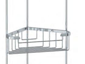 160x32Hx160mm RYN 004 Corner shelf basket with hooks 3 tier