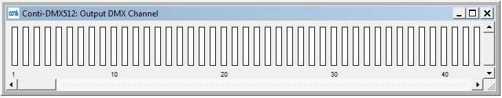 3 Signalizace stavu výstupu Stav kanál na výstupu lze sledovat v okn Output DMX Channel. Zobrazí se spuštním z hlavního menu ZobrazDMX512 Out. Zobrazuje pímo stav výstupu. Obr.
