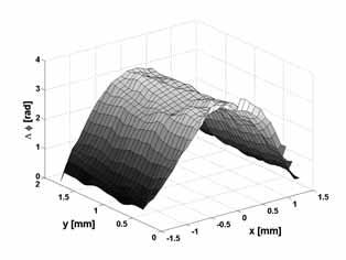 Matlab vytvoří matici, která je rozměrově shodná s velikostí interferogramu v pixelech a poté postupně zleva doprava vyhledává nejintenzivnější pixely podél jednotlivých interferenčních čar.