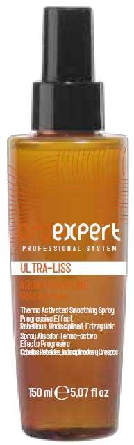 ARGAN DISCIPLINE ULTRA LISS Uhlazující termoaktivní sprej Vhodný na: krepaté, nepoddajné a kudrnaté vlasy ph: 2,5 Aktivní ingredience: zlato, arganový olej, proteiny hedvábí Progresivní efekt: s