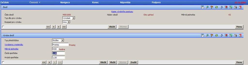 Princip Montáže jsou určeny pro výrobu jednotlivých výrobků kdy lze definovat rozpisy materiálů (kusovník) a operace/služby (pracovní postup).