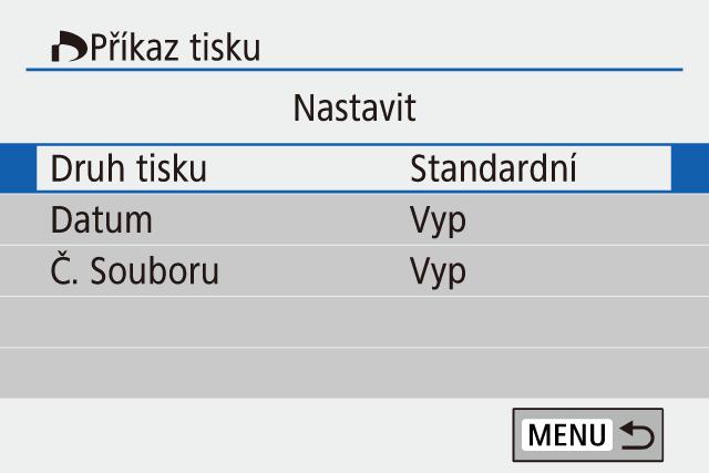 Přidávání snímků na seznam tisků (DPOF) Pomocí fotoaparátu lze nastavit dávkový tisk a objednat tisk ve fotolaboratoři.