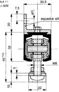 23172 - D 3,0 mm Skrytá policová konzole TITAN 1 - nosný čep průměr 12 mm - výškové seřízení: ± 2 mm - minimální tloušťka police 19 mm -