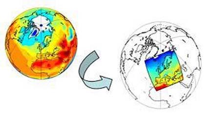 4 Zoom na regionální úroveň Předpověď hodinových hodnot klíčových klimatických veličin pro vybraný region - regionální cirkulační model napojený na globální cirkulační model. Model REMO (http://www.