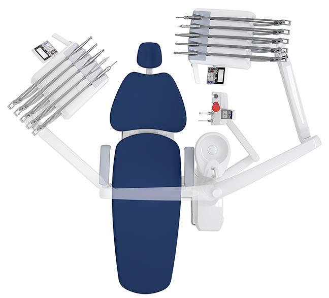 VYNIKAJÍCÍ DESIGN ERGONOMICKÉ ŘEŠENÍ Patentovaná ergonomie Rotace ramene doktorského stolku umožňuje lékaři