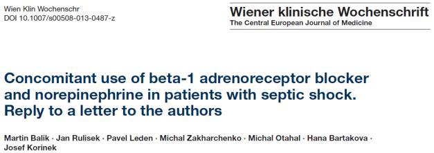 Echo guided betablockers in shock Maizel J, Slama M: Haemodynamic Evaluation in the Patient with Arrhythmias.