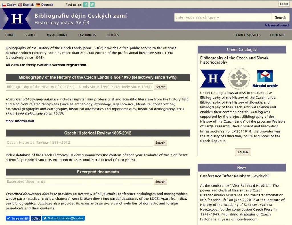 Bibliografové, jejich databáze a uživatelé Oddělení historické bibliografie Historického ústavu 3,5 pracovního úvazku a studenti historie a příbuzných oborů Více než 400 000 záznamů o literatuře
