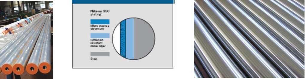 Chromované pístní tyče s vyšší odolností proti korozi Tvrdochromovaná vrstva všeobecně není korozivzdorný povrch povlak, ale v případě pístní tyče hydraulického válce jde o plnění funkce