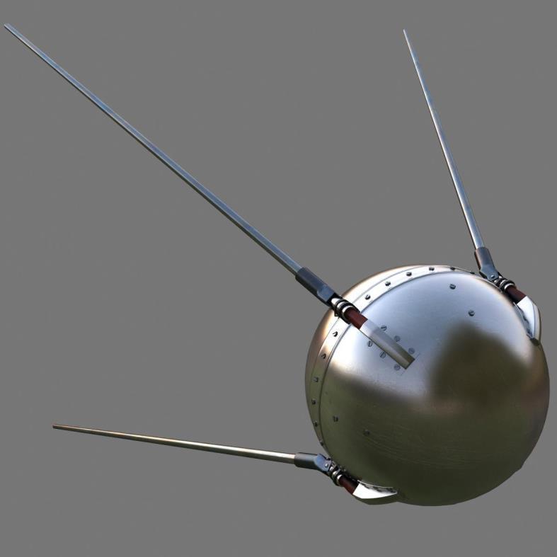 Obr. 41: Sputnik 1 Po úspěšném vypuštění Sputniku 1, bylo rozhodnuto o pokračování a o vytvoření vesmírného plavidla v rámci programu Zenit.