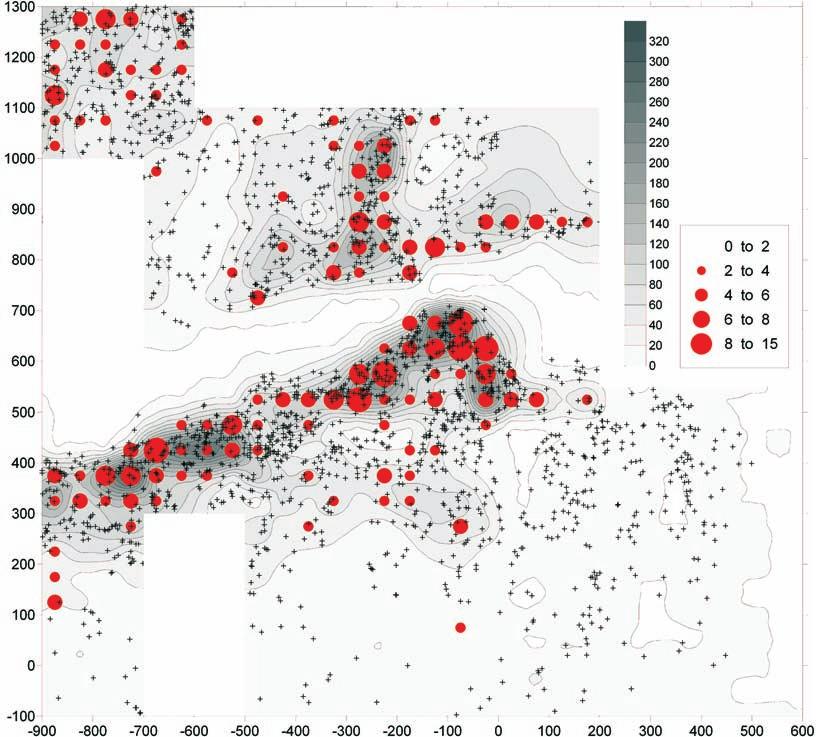 Archeologické rozhledy LVIII 2006 227 Obr. 12. Jarošov-Podvršťa. Poloha výzkumu v roce 2005 (vlevo nahoře) v rámci dosud prokopané plochy. Vrstvy v roce 2005 jsou sloučeny. Vysvětlivky viz obr. 10.