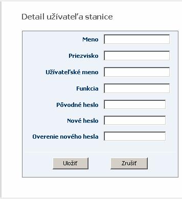 Zmenu užívateľského mena a prístupového hesla, vytvorenie nových užívateľov,