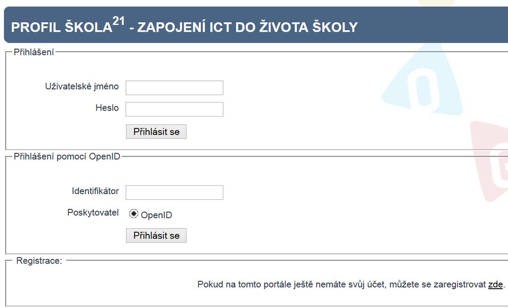 2.2.2 Registrace školy Pro vytvoření ostrého profilu školy je nutné mít účet na portálu RVP. Pokud jej máte, přihlaste se na webové stránce portálu.