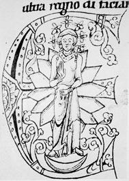 Žena oděná sluncem, Rupert Deutz, Expositio in Apocalypsin, kolem roku 1170. Heiligenkreuz, Stiftsbibliothek, cod. 83, fol. 100r. Foto: Archiv autorky.