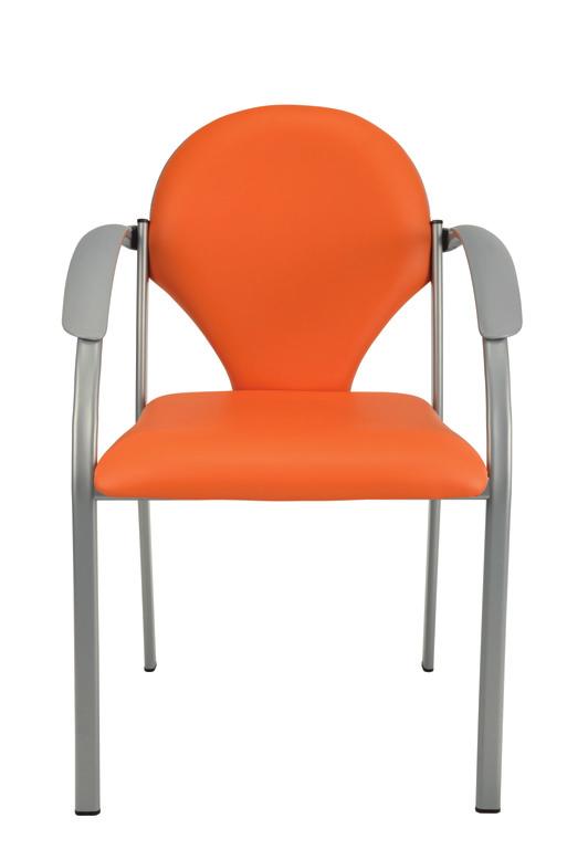 NEON čekárny / pokoje Čalouněná moderní konferenční židle v provedení šedý plast a šedá konstrukce.