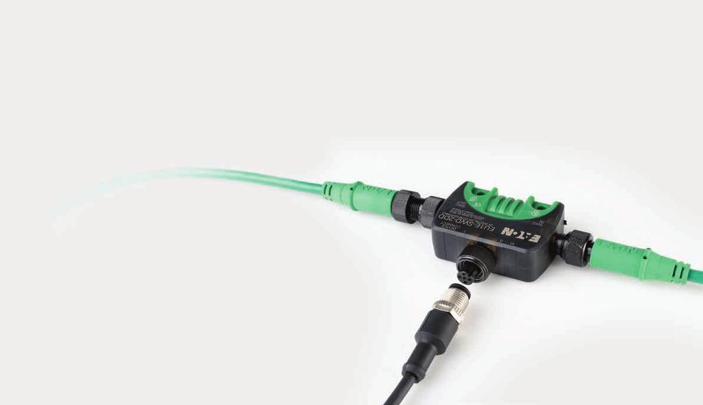 Komunikace SmartWire-DT JEDNODUCHÁ INTEGRACE CHYTRÁ KOMUNIKACE Přímé připojení k SmartWire-DT: Zelený kabel spojuje ovládací a signalizační přístroje přes integrovaný konektor M12.