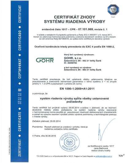 SYSTÉMOVÁ CERTIFIKÁCIA STN EN ISO 9001:2016 Systém