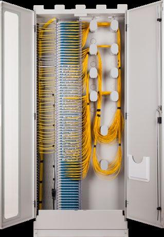 In the left part of the rack there is sufficient space for optical fibre cables termination.