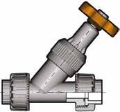 VV DN 10 50 ŠIKMÝ VENTIL VR DN 10 100 ŠIKMÝ ZPĚTNÝ VENTIL VVUIV Šikmý ventil, šroubení s metrickými objímkami pro lepení VRUIV Šikmý zpětný ventil, šroubení s metrickými objímkami pro lepení +PE