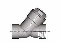 VR DN 10 100 ŠIKMÝ ZPĚTNÝ VENTIL VA DN 15 50 ODVZDUŠŇOVACÍ VENTIL VRFV Šikmý zpětný ventil, BS objímky s vnitřním závitem VAIV Odvzdušňovací ventil, metrická objímka pro lepení se šroubením a vsvka