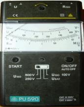 napětí 500, 1000, 2500 V Izolační odpor 0,1 MW až 20 G W (5 %MH+5 D) Odpor ochranného vodiče 0 až 10 W (5% MH + 5 D) 003231900000 PU 187.