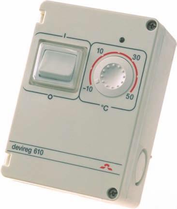 Termostat devireg 610 57 devireg 610 Elektronický termostat pro montáž na potrubí nebo na stěnu.