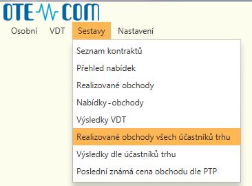 Obsah sestav je možno exportovat do souboru ve zvoleném formátu (typy výstupu jsou Excel, PDF, TXT a XML) po načtení dat a stisku tlačítka Export dat.