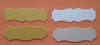 6 mm - Na zakázku lze vyrobit libovolný tvar štítku Plast /H Rozměr P206 120 x 40 mm P381 126 x 40 mm P203 100 x 30 mm P201 100 x 30 mm P209 80 x 30 mm Ukázka