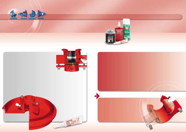 Montáž veka upchávky Použite Loctite 572 alebo 577 na utesňovanie závitov Loctite na utesňovanie závitov vyplní medzery v závitoch Ak je potrebné, umožní uvoľnenie a demontáž prípojky s bežným ručným