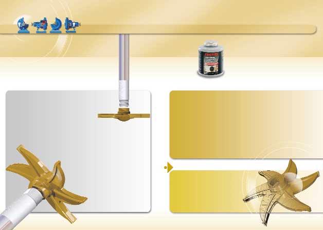 Obežné koleso Pred montážou obežného kolesa naneste Loctite 8023 Marine Grade Anti-Seize na závity hriadeľa Loctite 8023 Marine Grade Anti-Seize neobsahuje kov a má výbornú odolnosť proti vymytiu