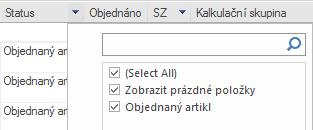 vyhledávacího pole zadali několik prvních písmen hledaného výrazu.