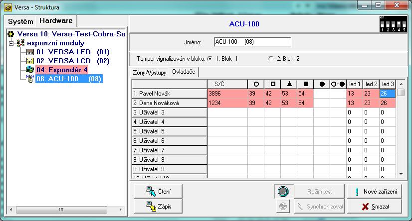 SATEL ACU-120 25 2. Klikněte pravým tlačítkem myši. Objeví se rozbalovací menu, ve kterém vyberete novou funkci. Za účelem určení, která informace se má zobrazovat na jednotlivých LED: 1.