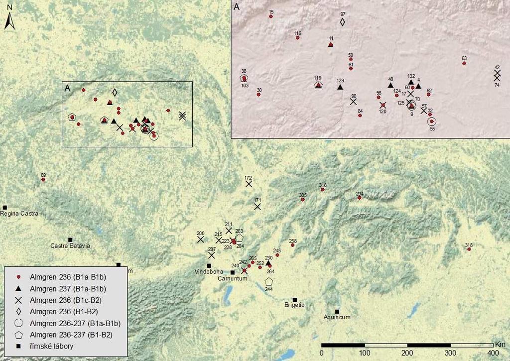 Mapa 14: Noricko-panonské spony