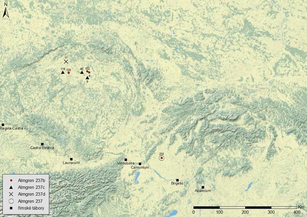 Mapa 20: Noricko-panonské spony se