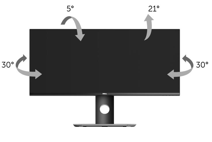 Naklonění a nastavení výšky monitoru POZNÁMKA: Níže uvedený postup platí pro podstavec dodaný s monitorem.