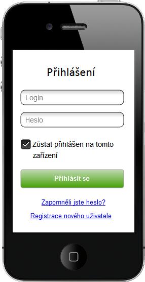 účtu. Dále na přihlašovací straně bude umístěn odkaz na znovuzískání zapomenutého hesla.