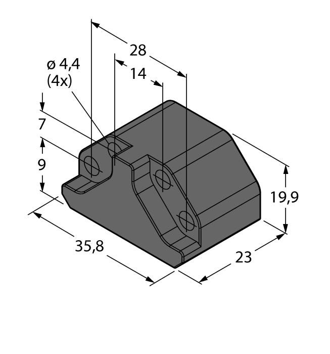 P3-Li-Q25L 6901044 Volný snímací element pro Li-Q25L; otočný o 90 ; jmenovitá vzdálenost od senzoru 2 mm; dosah vůči lineárnímu senzoru do vzdálenosti 5 mm nebo přesahu 4 mm.